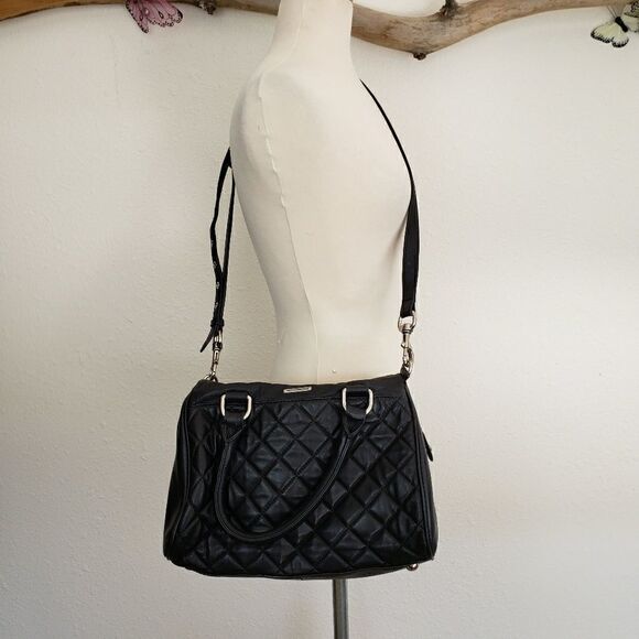 Rebecca minkoff quilted black leather satchel - Picture 3 of 8
